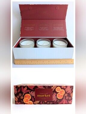 ILLUME Festive Market 3-Piece Soy Candle Gift Set With Premium Gift Box